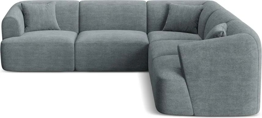 Sötétszürke kordbársony sarokkanapé Campi – Cosmopolitan Design