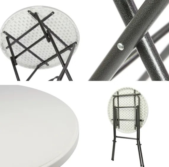 GARTHEN Parti asztal összecsukható BISTRO Fehér 80 x 110 cm