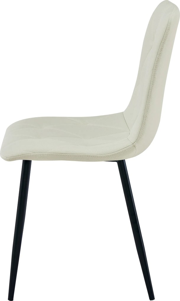 Krém étkezőszék LIBRA fekete lábakkal