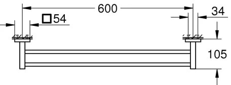 GROHE 41104000 - Kétkaros törölközőtartó START CUBE 654 mm fényes króm