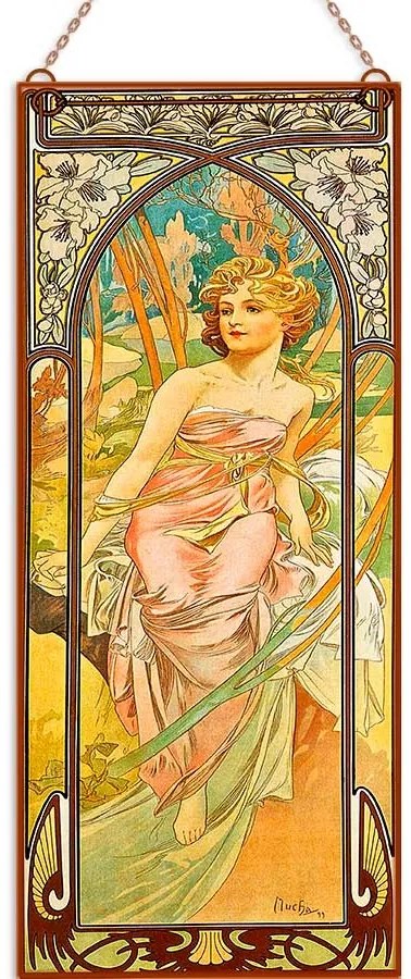 Alfons Mucha - Reggeli ébredés üvegkép, falikép