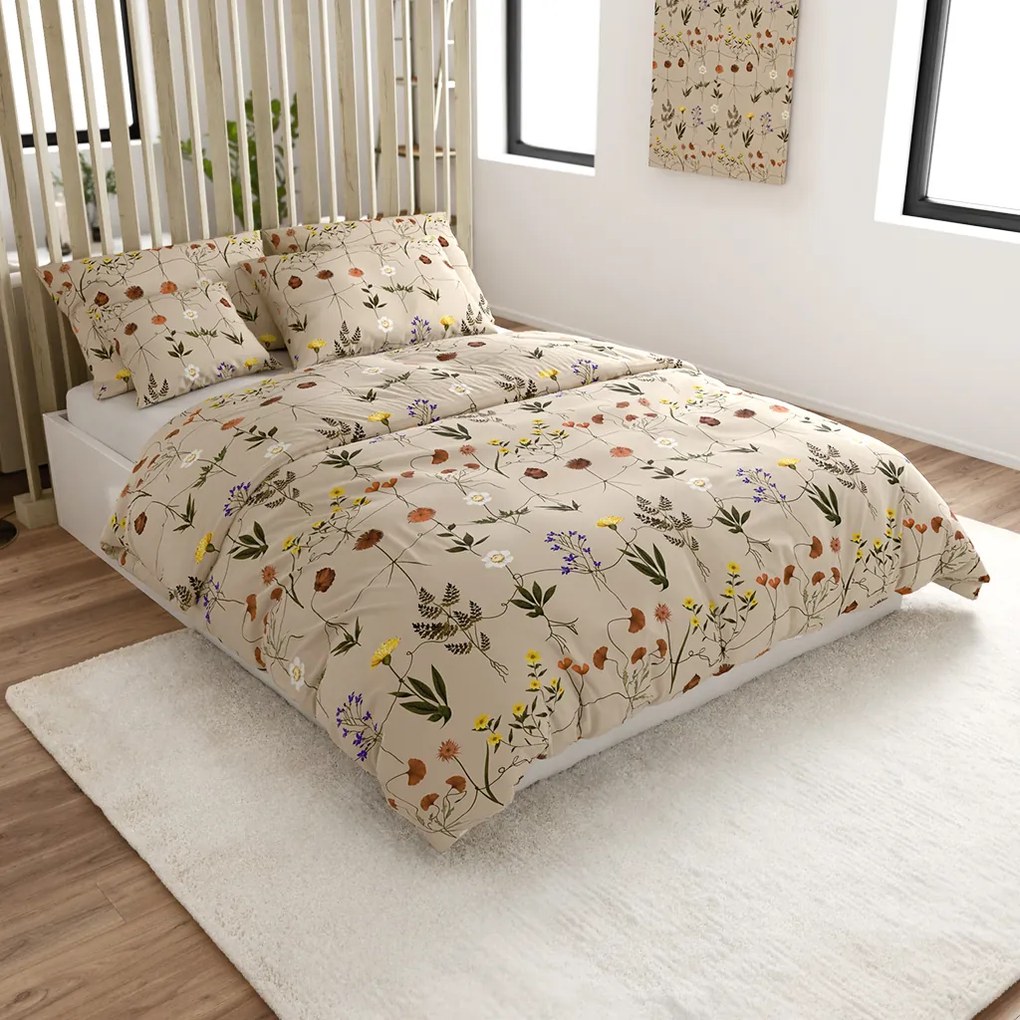 HERBAR bézs mikroszálas ágyneműhuzat Ágyneműhuzat mérete: 2 db 70 x 90 cm | 200 x 220 cm