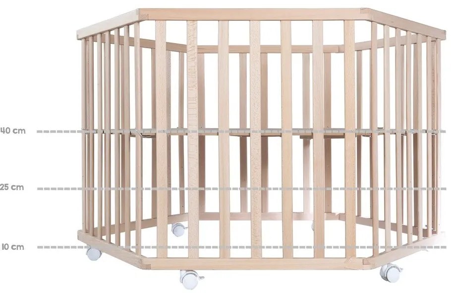 Natúr színű bükkfa járóka 119x104 cm – Roba