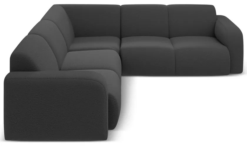 Sötétszürke buklé sarokkanapé (variálható-L alakú) Molino – Micadoni Home