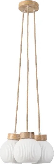 Zsinóros csillár LOOMIS 3xE27/15W/230V 83 cm bézs/tölgy
