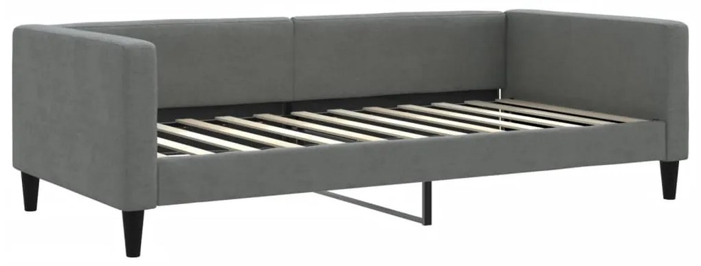 sötétszürke szövet kanapéágy matraccal 100 x 200 cm
