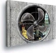 Vászonkép 80x60 Ipari urbanizmus ventilátor város éjszaka beton fém teljesítmény