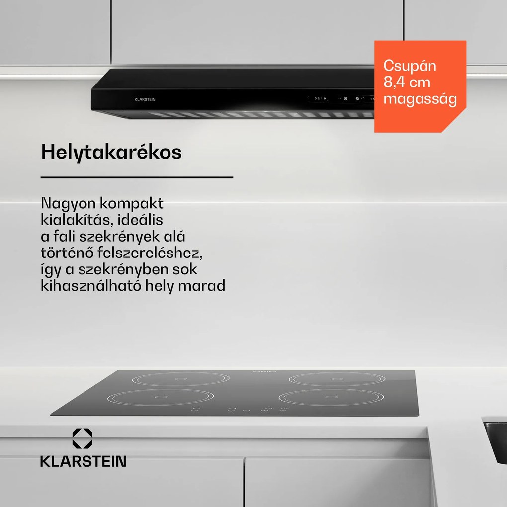 Klarstein UW60BL páraelszívó 60 cm szekrény alá szerelhető LED 208 m³/h