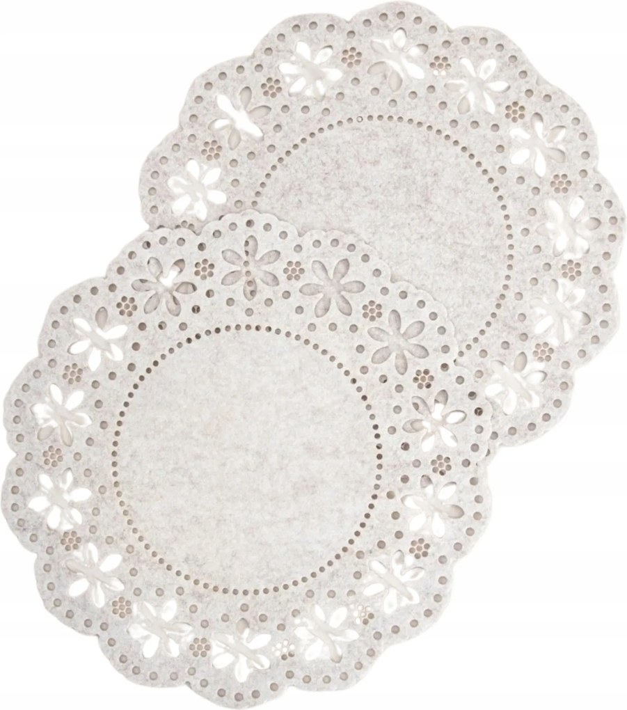 Tanda filc asztalszőnyeg áttört ekrü mintával, 2db-os szett 38 cm Homla