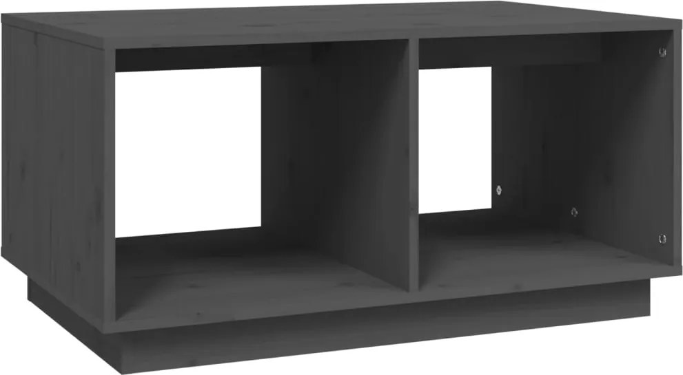 vidaXL szürke tömör fenyőfa dohányzóasztal 80 x 50 x 40 cm