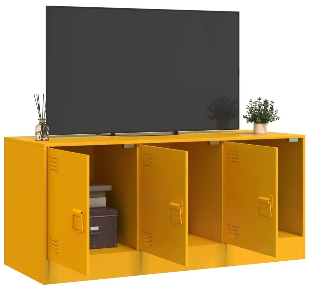 mustársárga acél TV-szekrény 99 x 39 x 44 cm
