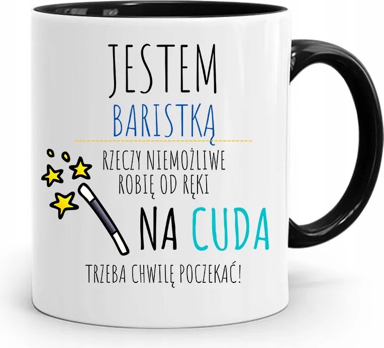 Barista Kávézó Bögre Fekete Ajándék fényképes nyomattal