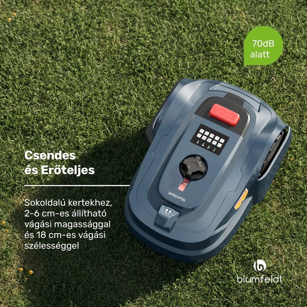 GrassConnect robotfűnyíró, Gyepápolás akár 1 000 m²-es területig, Vezérlés alkalmazás segítségével