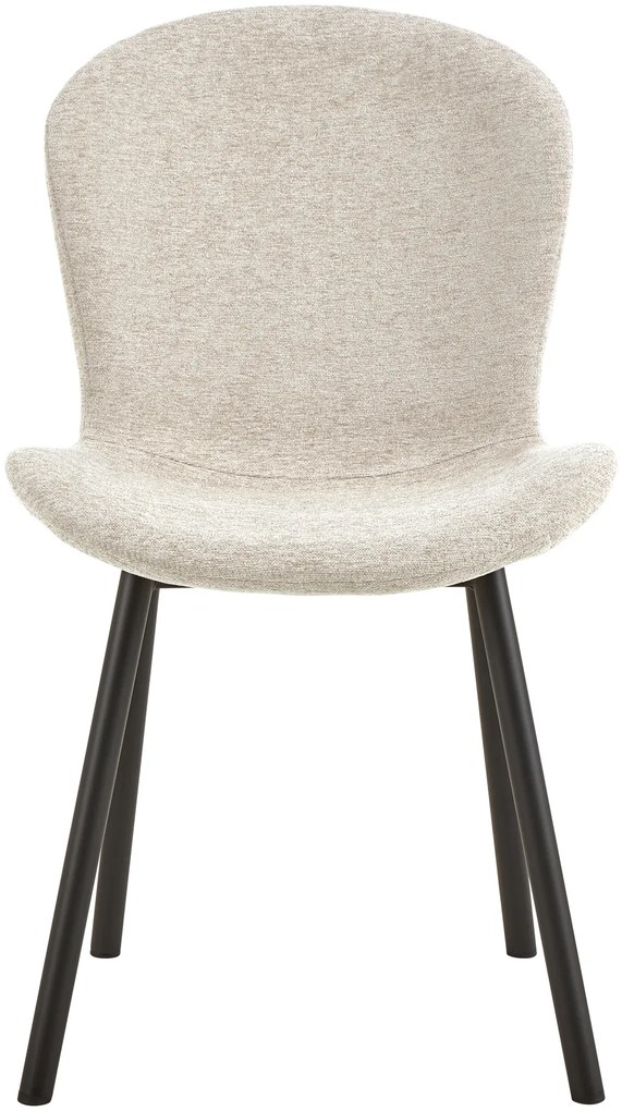 MAZZONI EXPORT FIORA Bézs (Apia 453 szövet) / fekete váz – MODERN KÁRPITOZOTT CHENILLE SZÉK NAPPALIBA/ÉTKEZŐBE