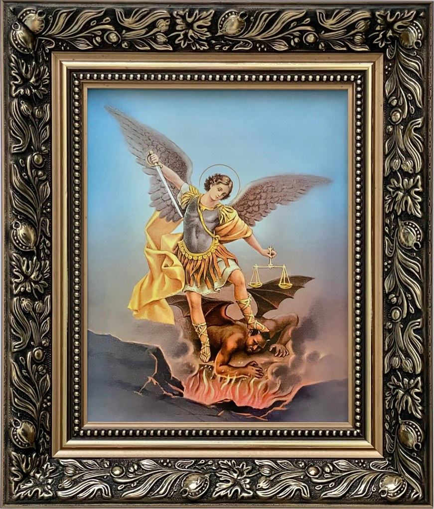 Vászonkép 35x30 Szent Mihály Arány Díszített Keret