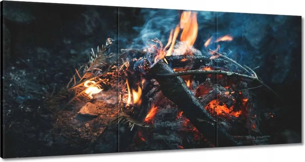 Festmények 180x90 Tűz az éjszakában az erdőben