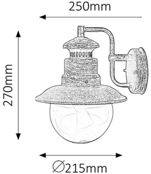 Rabalux 8163 - Kültéri fali lámpa ODESSA 1xE27/60W /230V IP44