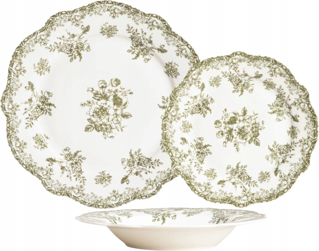 Lourry étkészlet zöld 18el. 6 személyes Homla