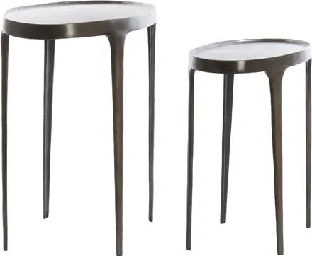 Fém kerek tárolóasztal szett 2 db-os 33x70 cm Arica – Light &amp; Living