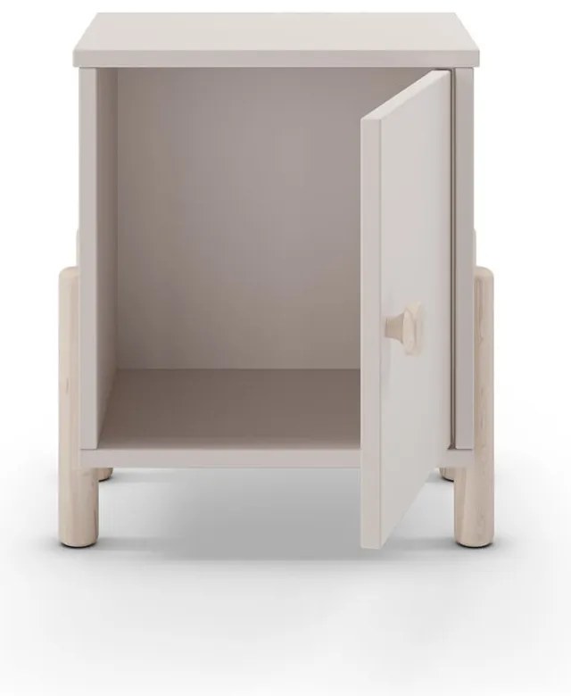 Krémszínű borovi fenyő gyerek éjjeliszekrény Enola – Marckeric