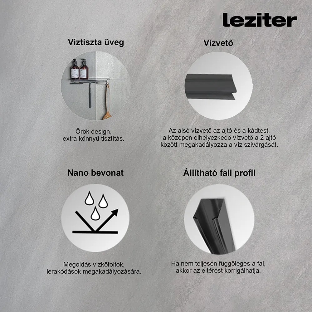 Alor kádparaván 120x140 cm Black