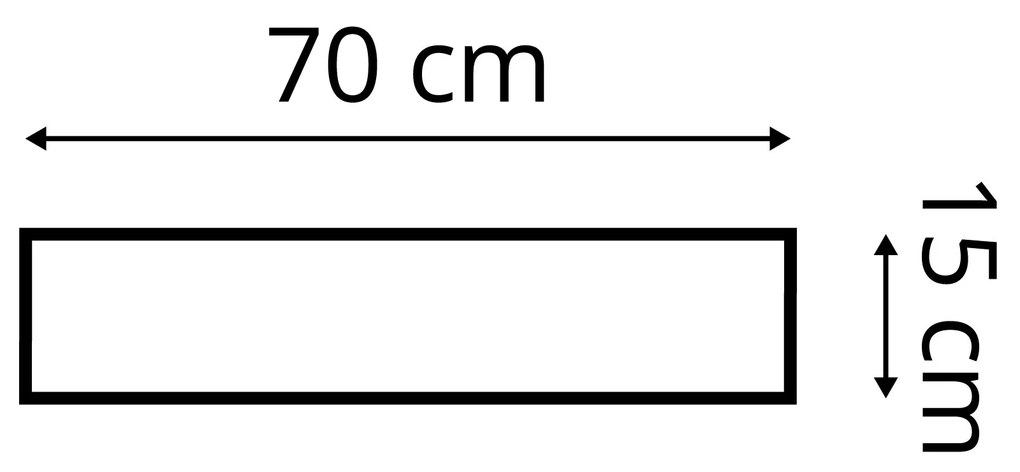 Bársony kárpitozott panel - Téglalap - 70x15cm Szín: Púderrózsaszín