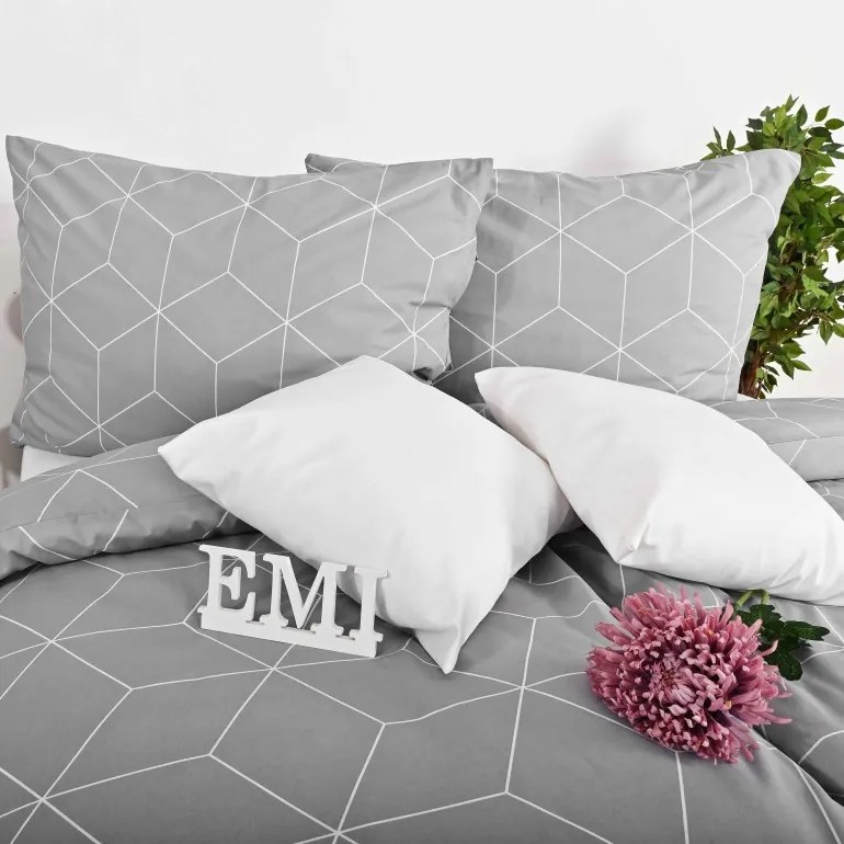 EMI Alya grey pamut ágyneműhuzat, A standard egyszemélyes ágy szett tartalma: 1x 140x200 + 1x 70x90