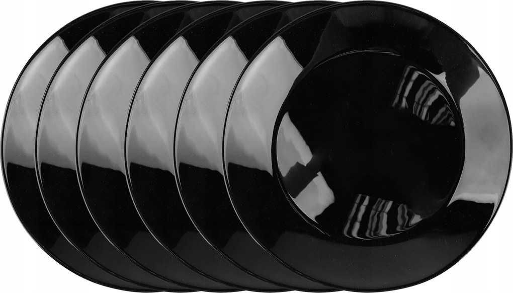 Desszerttányér Saláta Fekete Kerek 19cm 6DB