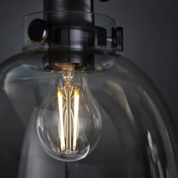 Endon 99106 - Mennyezeti lámpa URBAN 1xE27/10W/230V fekete/átlátszó