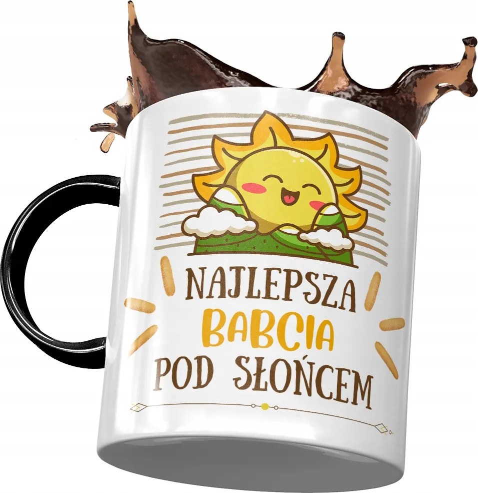 Fekete Bögre Nagymama Napjára Nyomtatott Fotóval