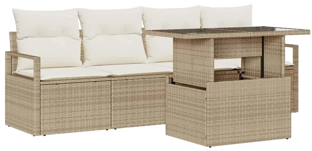 Kerti Kanapé Szett 5 pcs bézs és krémszínű 100 x 55 x 73 cm