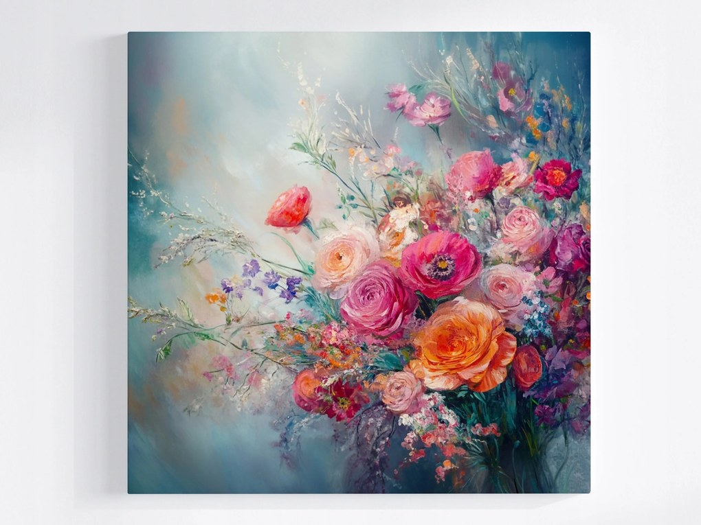 Poszter Dekoráció Természet Mezei Virágok Csokor Rózsa 40x40