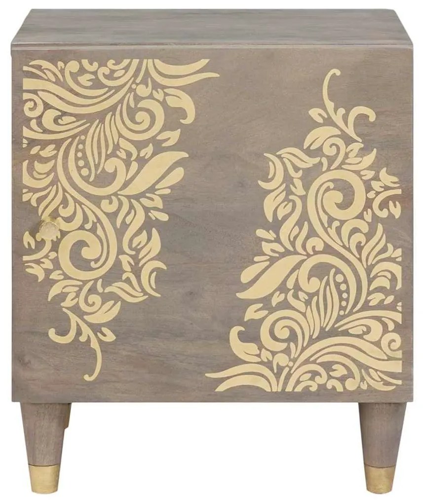 Éjjeliszekrény 2 pcs Szürke 40 x 33 x 46 cm tömör mangófa