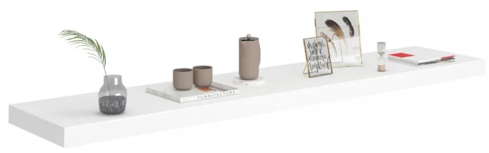 fehér MDF lebegő fali polc 120 x 23,5 x 3,8 cm