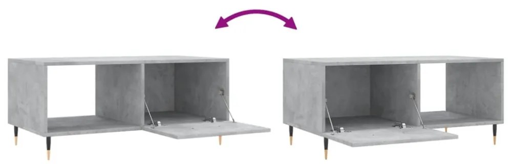 vidaXL betonszürke szerelt fa dohányzóasztal 90 x 50 x 40 cm