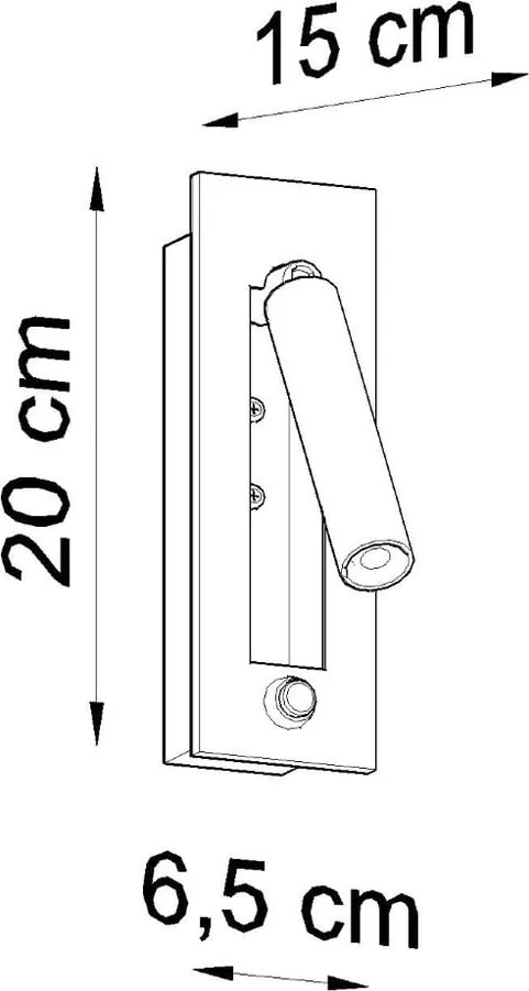 Fekete fém fali lámpa Chimery – Sollux