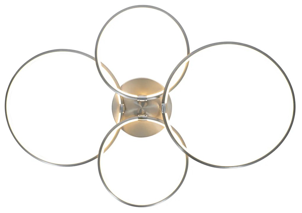 Acél mennyezeti lámpa LED-del, 3 fokozatban állítható fényerővel, 4 lámpás - Joaniqa