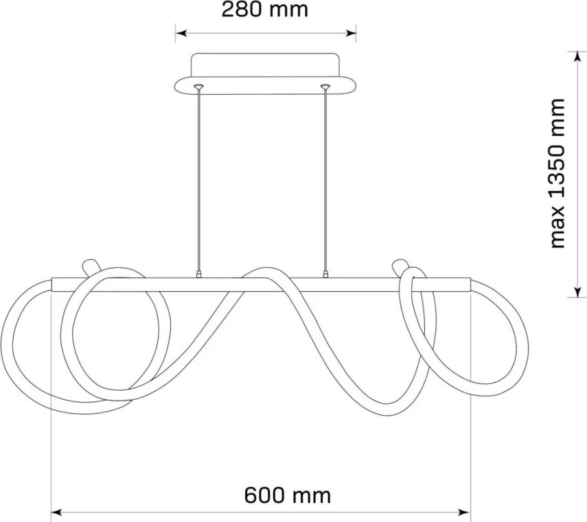 POLUX 329080 EMMA Modern Led Függesztett Lámpa Fehér, Fekete LED IP20