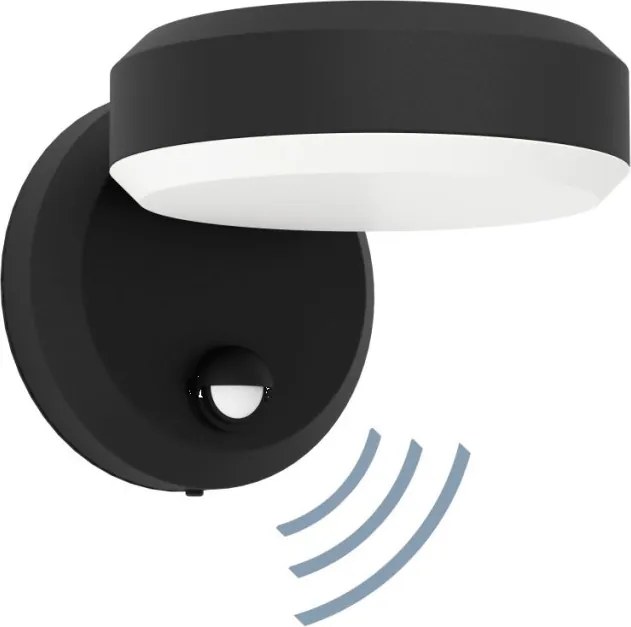 EGLO 900674 FORNACI Fali Lámpa Mozgásérzékelővel Fehér, Fekete LED IP44