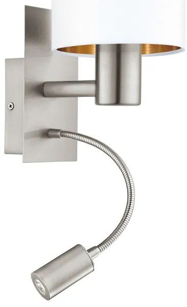 Eglo 96484 - LED flexibilis lámpa PASTERI 1xE27/40W+LED/3,8W fehér