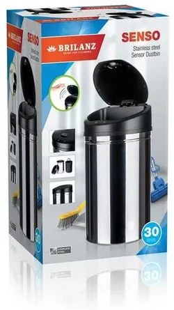 Brilanz Touchless hulladékgyűjtő Senzo 30 L,kerek, rozsdamentes acél
