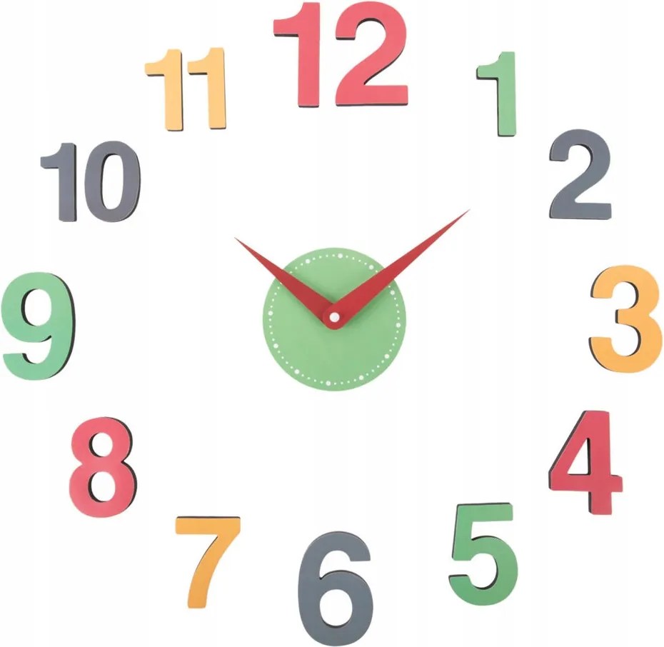 Nagy Színes Felragasztható Jól Olvasható Falióra Karlsson KA6003MC 60 cm