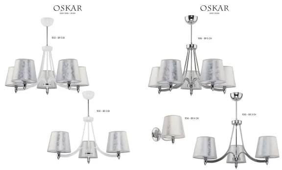 Jupiter 1513 - OR 5 bi - Csillár rúdon OSKAR 5xE27/60W