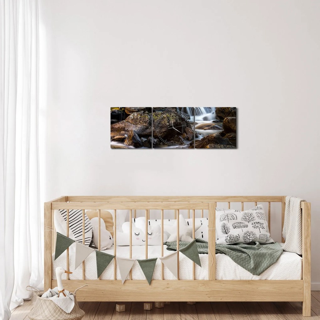 Köves patak képe (órával) (90x30 cm)