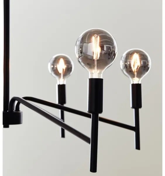 Markslöjd 108209 - Csillár zsinóron MONARCH 6xE14/18W/230V fekete