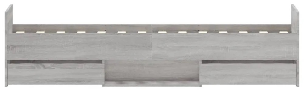 szürke sonoma ágykeret fej- és lábtámlával 75 x 200 cm