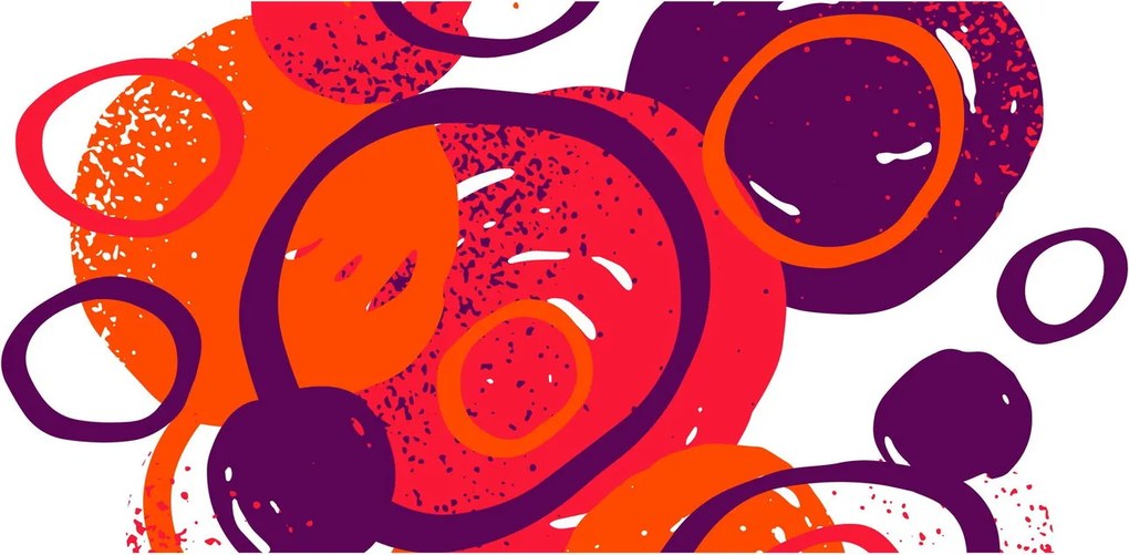 Kép - Motívum körökkel meleg színekben (120x50 cm)