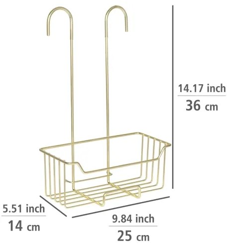 WENKO 25937100 - Zuhanykosár MILO 25x36 cm rozsdamentes acél/arany/átlátszó