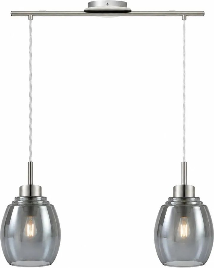 BRILAGI - LED csillár kábellel RETRO GLASS 2xE27/60W/230V matt króm/füstszürke