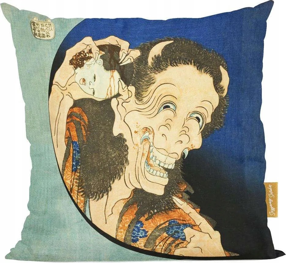 Démon nevető párna Katsushika Hokusai